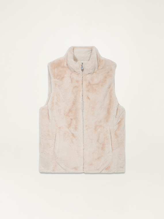 Sleeveless reversible down jacket