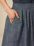 Denim-effect linen-blend midi skirt image number 2