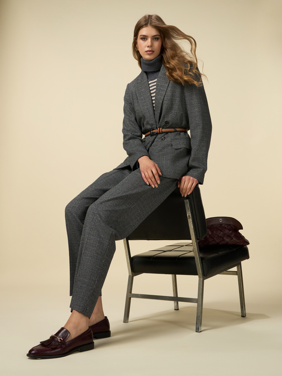 Lurex jacquard trousers