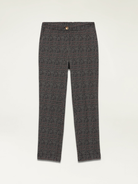 Check fabric trousers