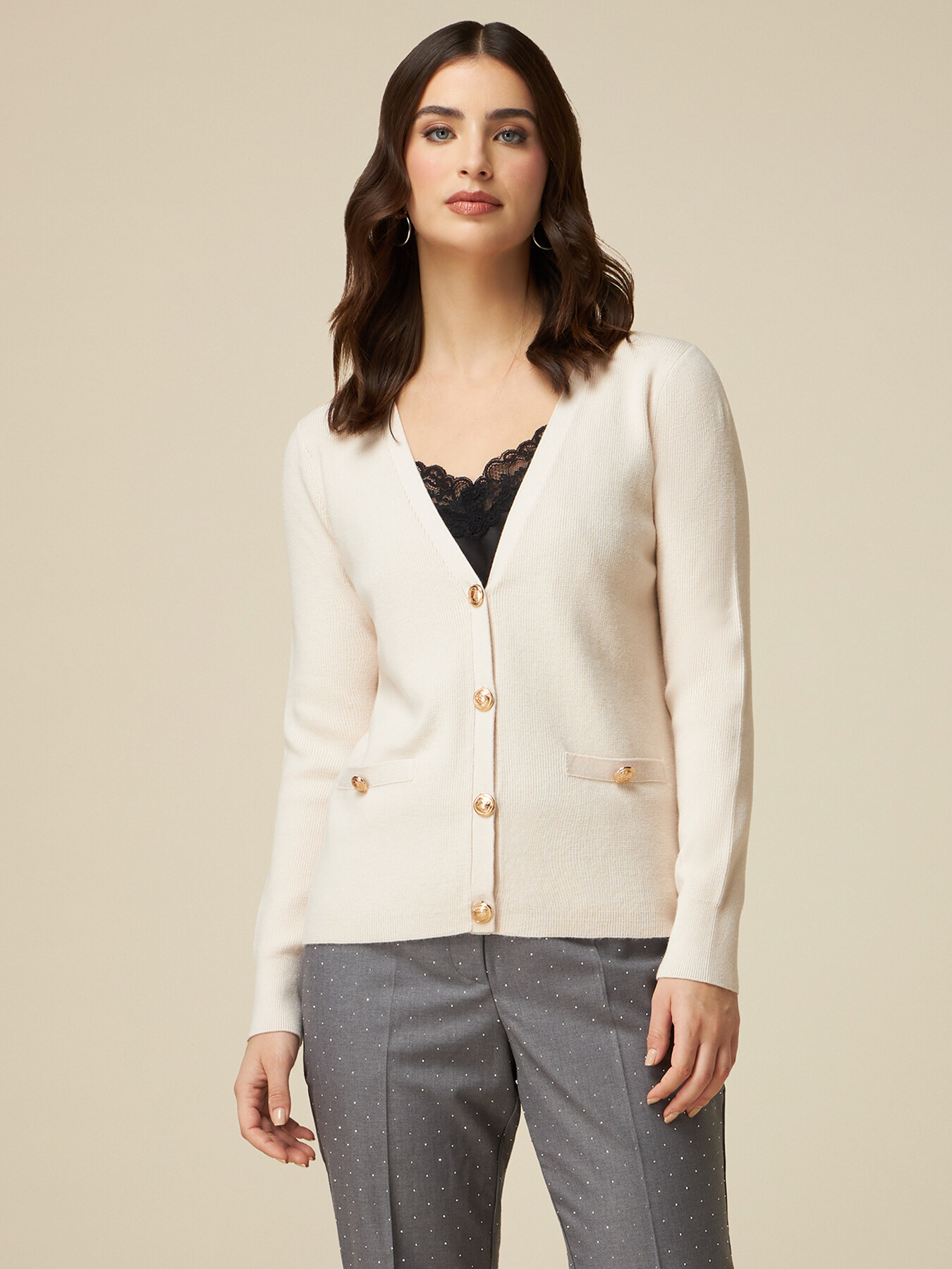 Cardigan avec bouton new arrivals