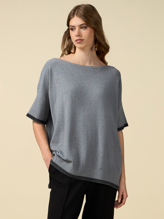 Sweater with lurex edges