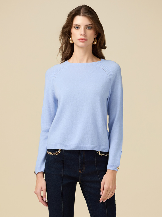 Maglia girocollo misto cashmere