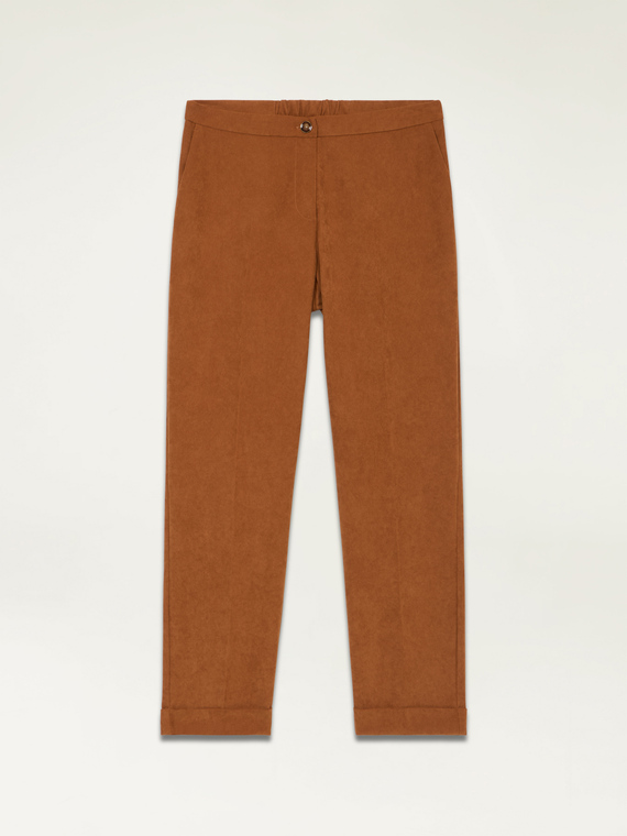 Straight-leg velvet trousers