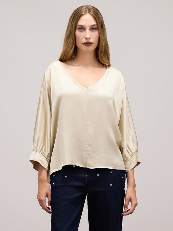 Blusa in raso di viscosa