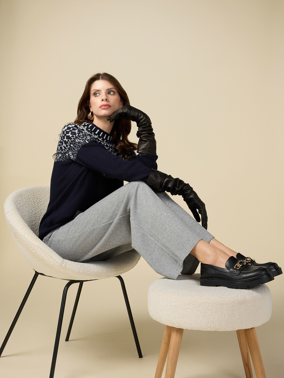 Palazzo joggers with tricot effect