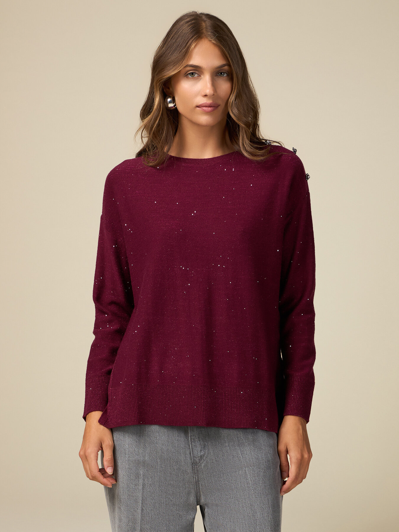 Maglia misto cashmere con paillettes image number 0