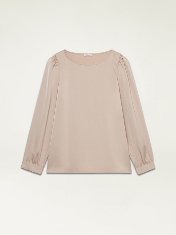 Blusa bimaterica maniche lunghe