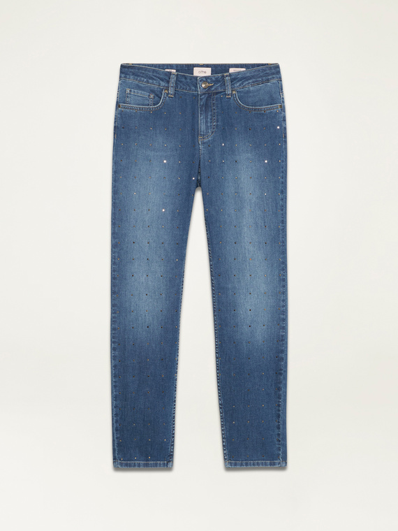 Jean skinny avec des clous appliqués