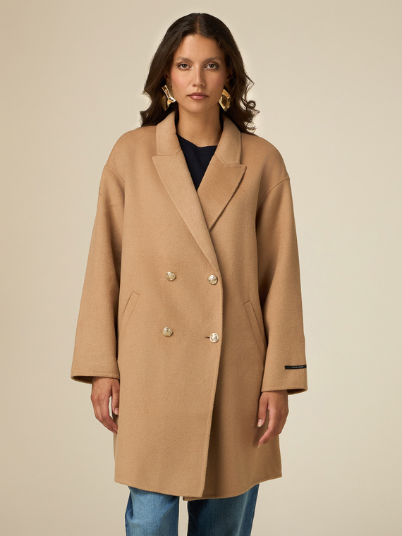 Wool blend double-breasted coat