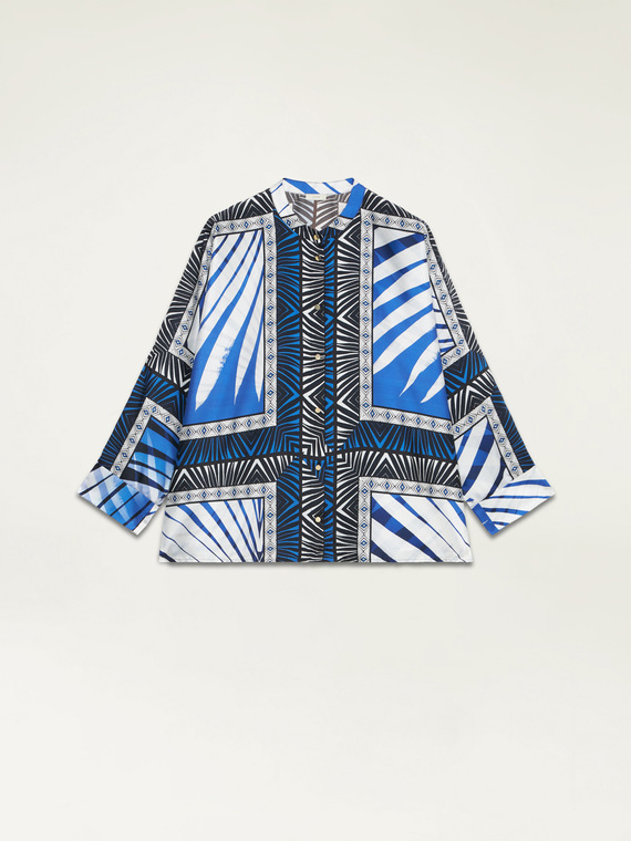 Oversized shirt with ethnic pattern