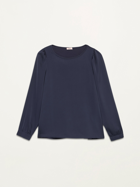 Blusa bimaterica maniche lunghe